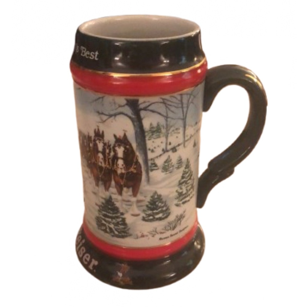 BUDWEISER ANHEUSER-BUSCH COLLECTOR’S SERIES 1991 STEIN • VNTG • BY SUSAN SAMPSON